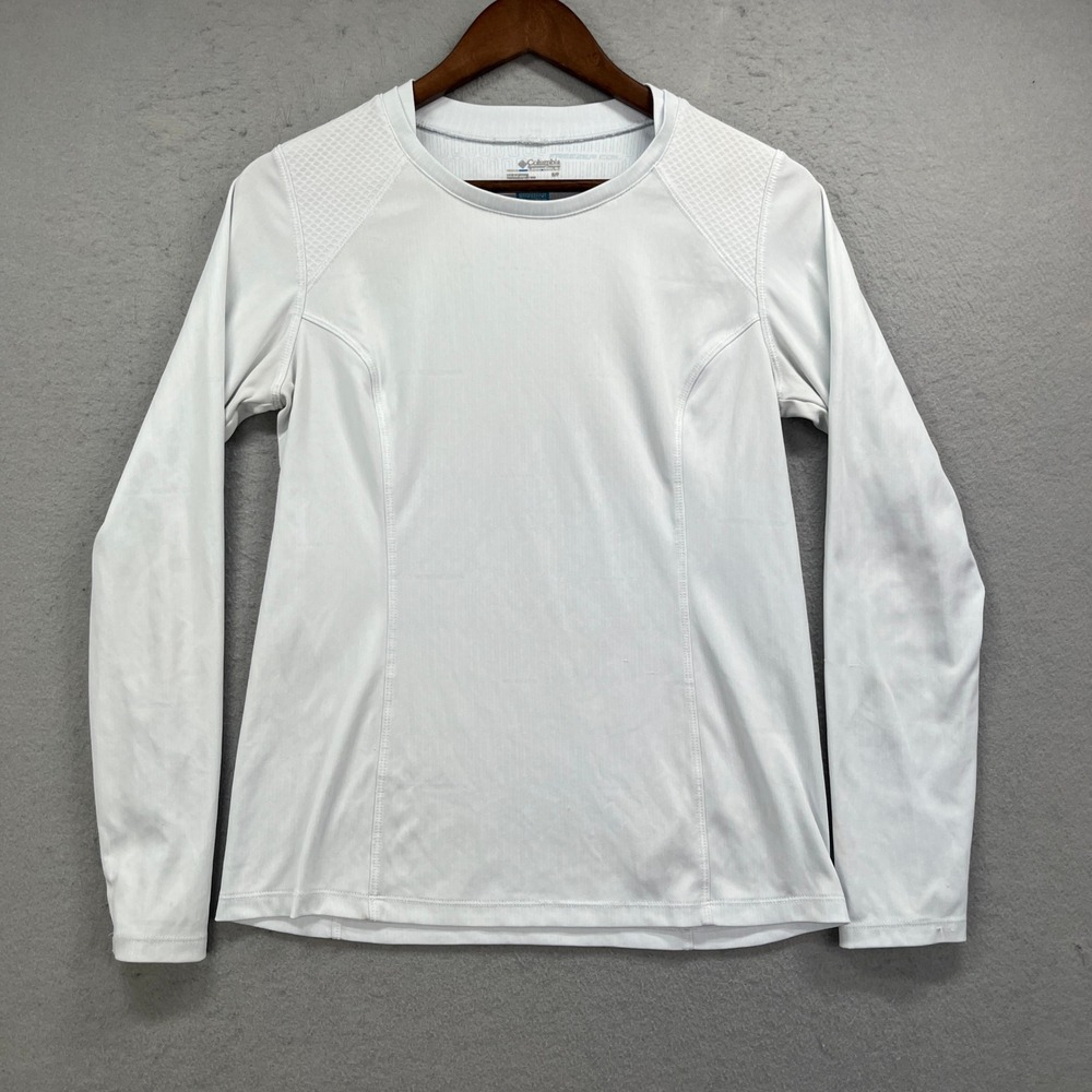 Columbia Shirt Womens Small White Freezer Coil Long Sleeve Active Outdoors